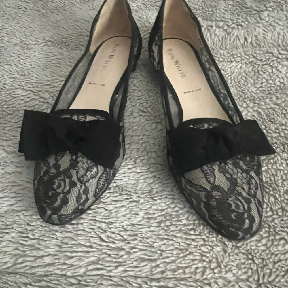 Ron White Elegant Black Lace Women's Shoes sz39 - Picture 2 of 5